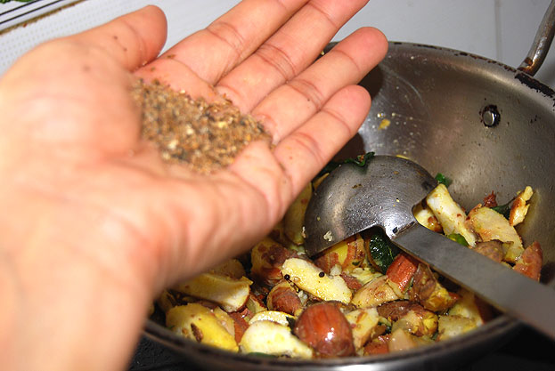 Add cumin & pepper powder mix well