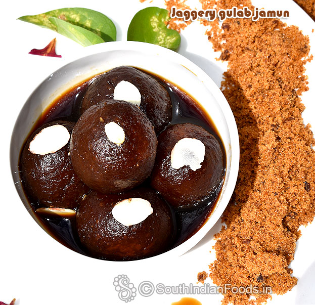Jaggery gulab jamun ready