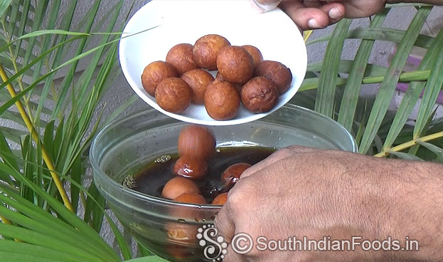 Slowly add fried balls