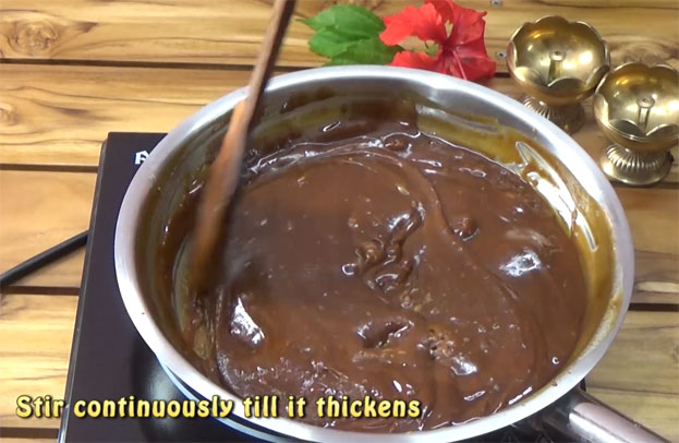Stir continuously till it thickens