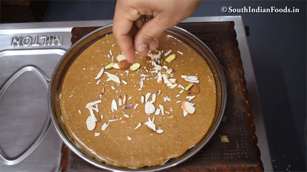 Jaggery peanut katli recipe step 24