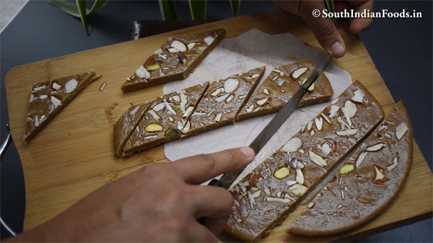 Jaggery peanut katli recipe step 27