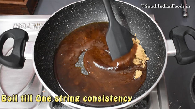 Jaggery peanut katli recipe step 11