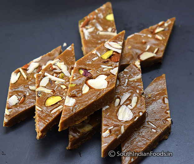Soft peanut jaggery katli