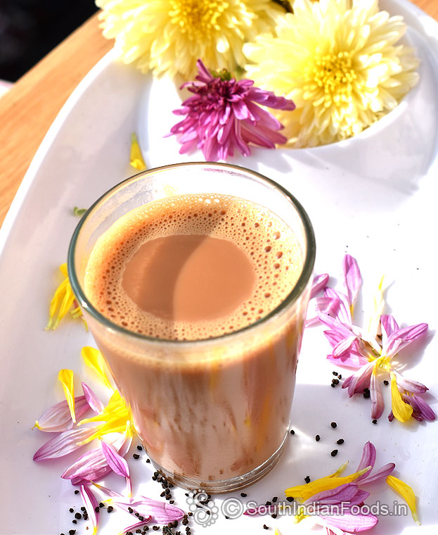Perfect jaggery tea ready, serve hot 