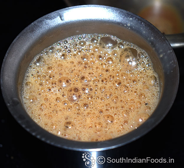 Frothy jaggery tea ready