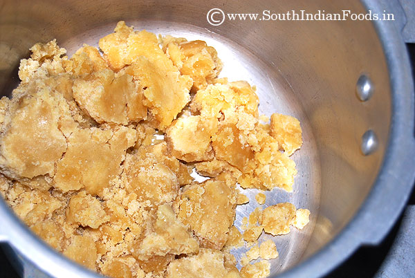 pan with Jaggery and water