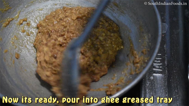 Peanut jaggery burfi step 19