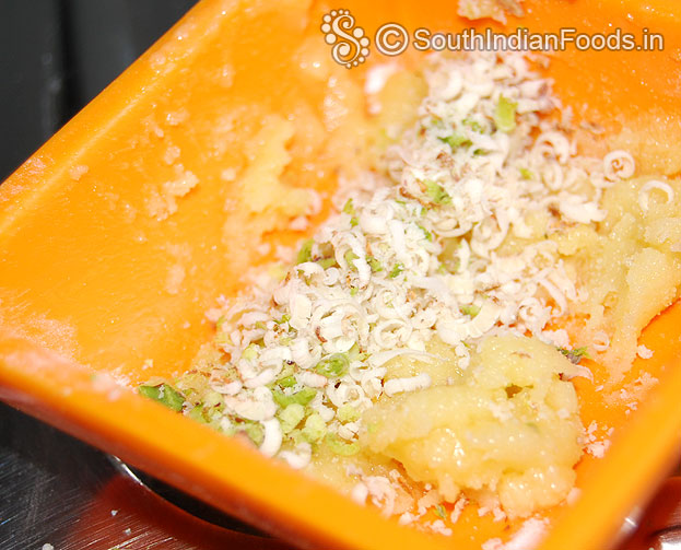Add grated nuts mix well