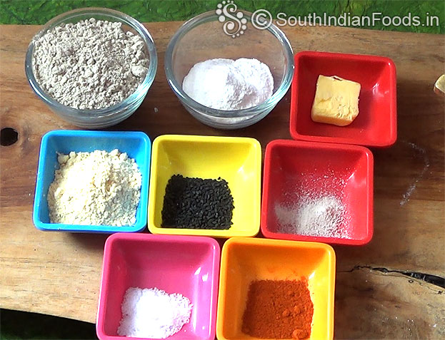 In a bowl add bajra flour rice flour