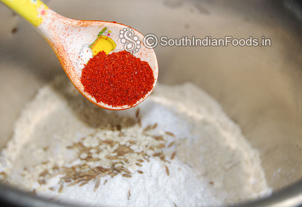 Add red chilli powder