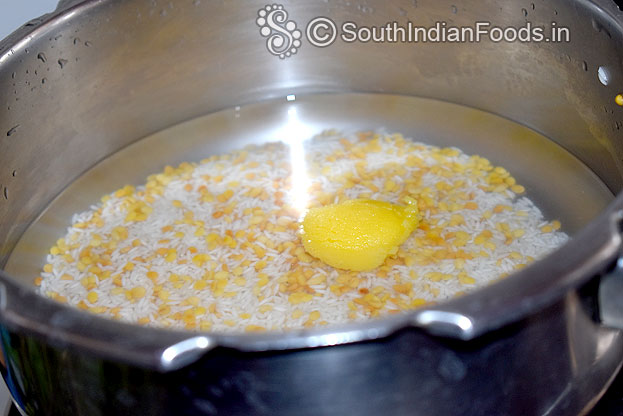 Add water and ghee
