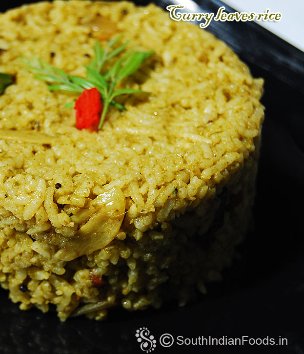 Instant variety rice with curry leaves