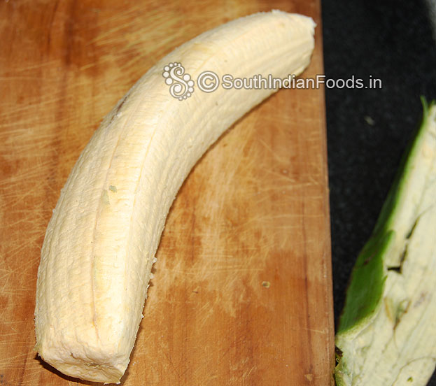Peel off the banana skin