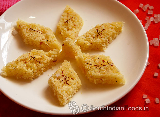 Kesar nariyal k i barfi
