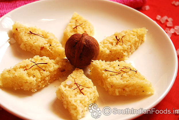 Saffron thengai burfi