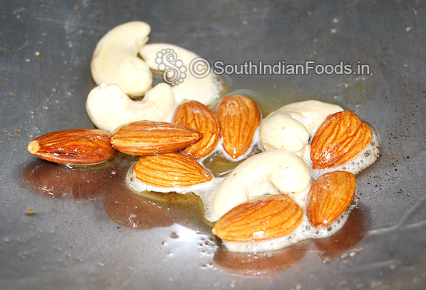 Ghee roast almonds and cashew nut