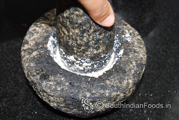 Grind in stone mortar pestle