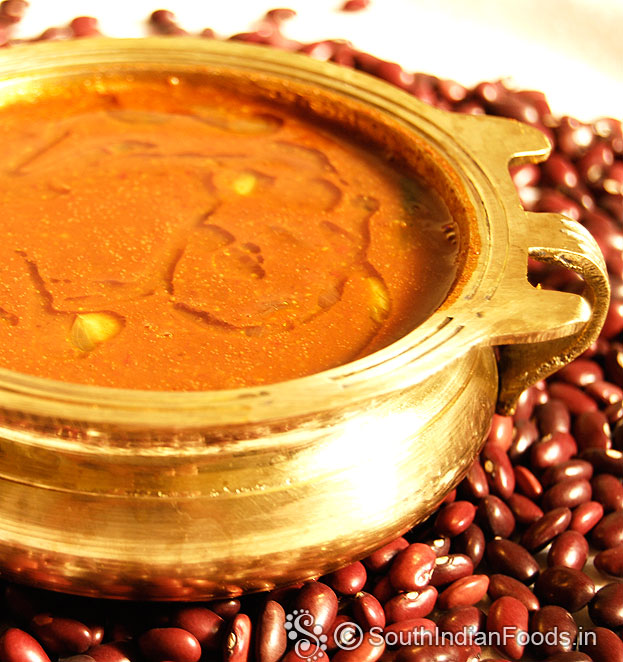 Red beans kara kuzhambu
