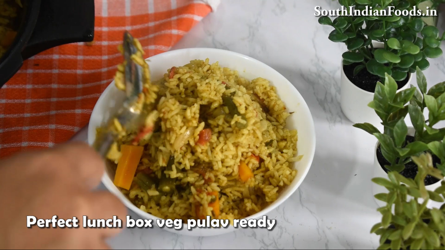 Kids veg lunch box pulav