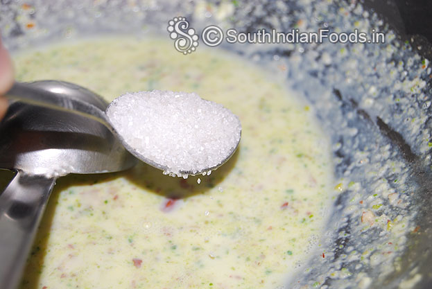 Add sugar mix well then add cardamom powder & cut off heat