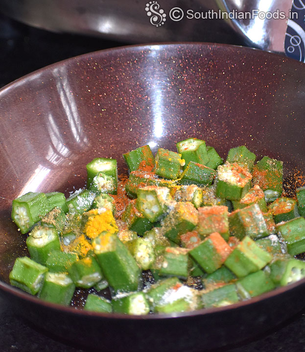 Add red chilli & turmeric powder