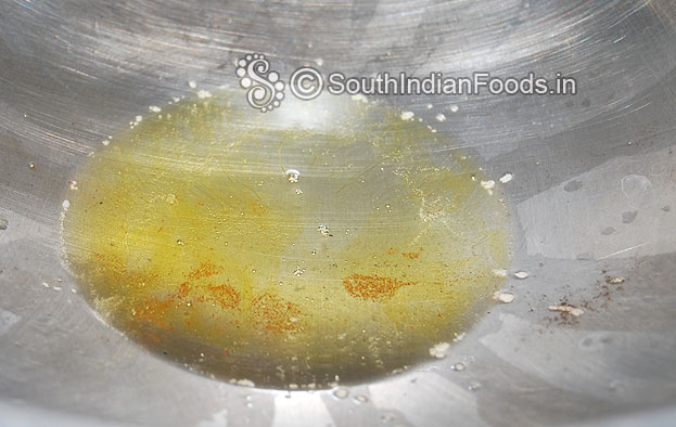 Heat oil and ghee in broad pan