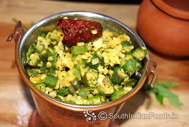 Ladies finger dal dry curry