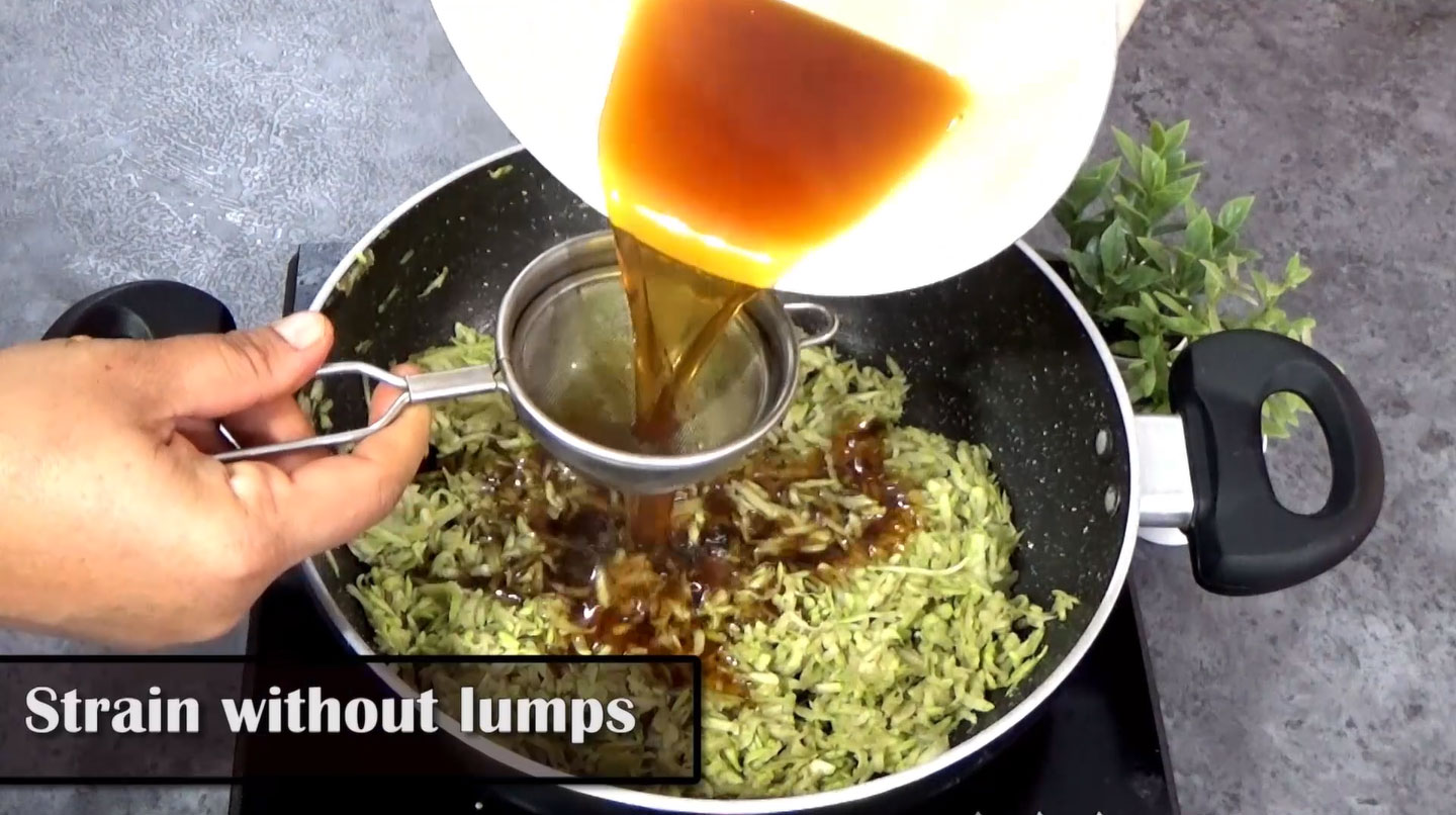 Lauki jaggery halwa