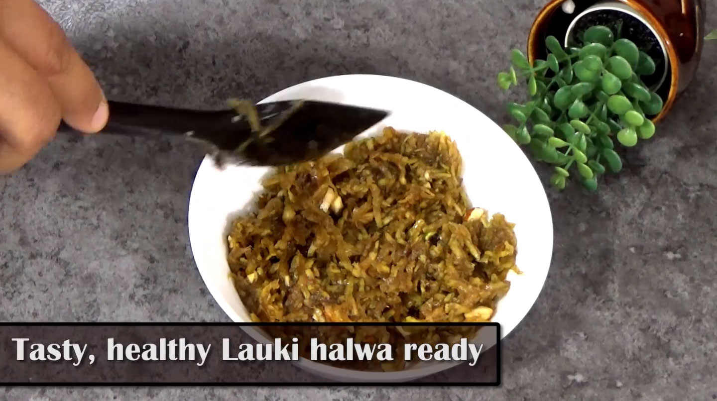 Lauki jaggery halwa