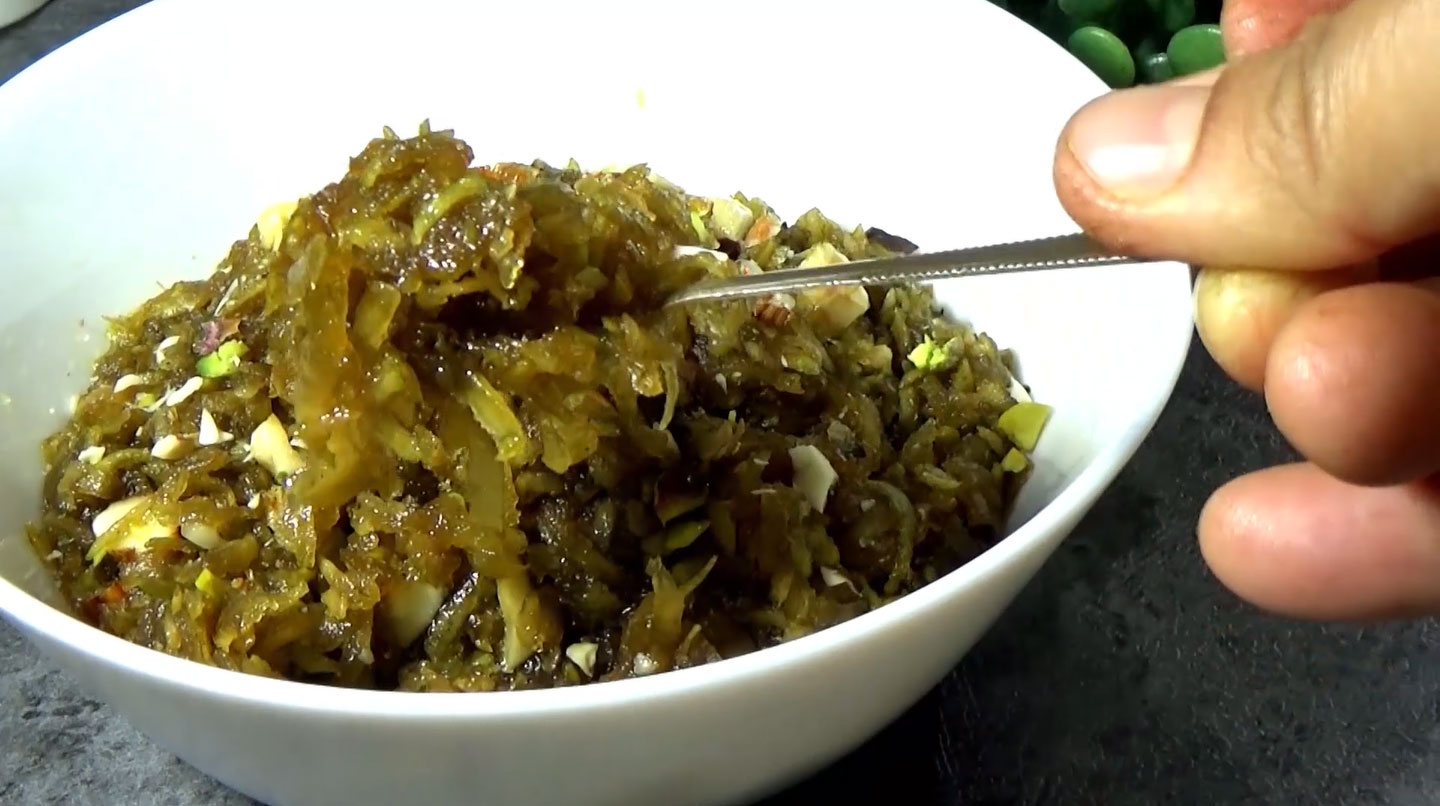 Lauki jaggery halwa