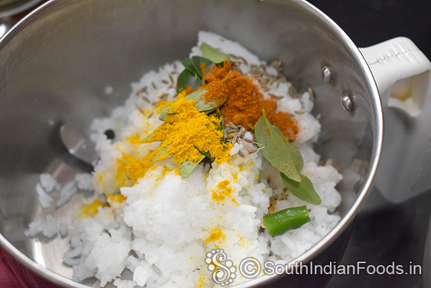 Add red chilli powder, turmeric powder