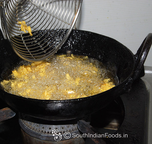 Drop it in hot oil, deep fry till crisp