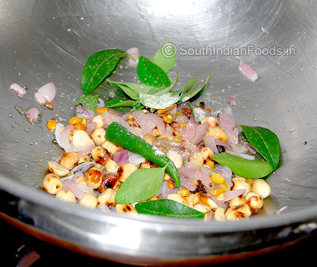 Add green chilli, curry leaves & asafetida