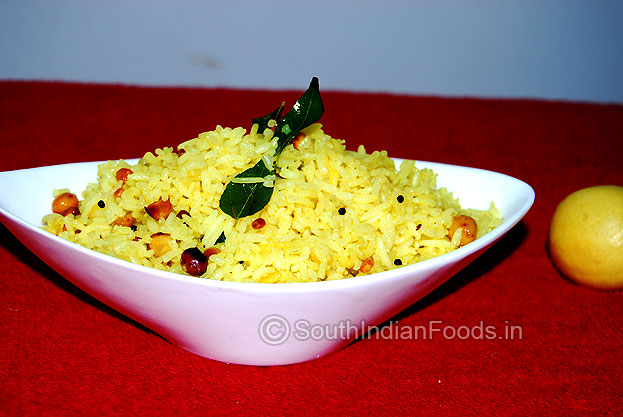 Lemon rice is ready to serve