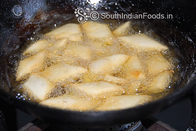 Half fried, deep fry till crisp and golden brown