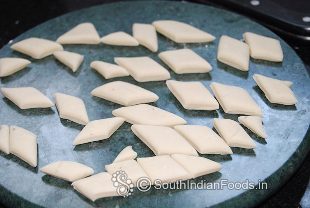 Then cut into diamond shapes