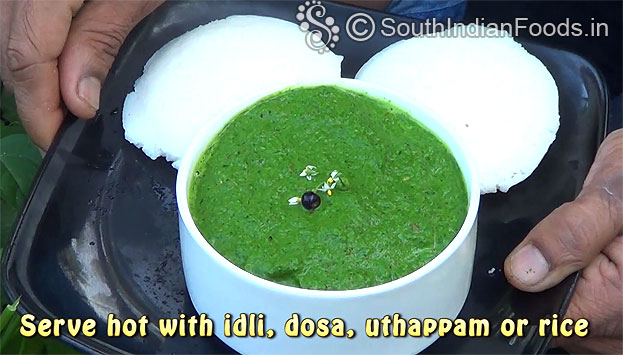 Serve hot with rice, idli, dosa or uthappam