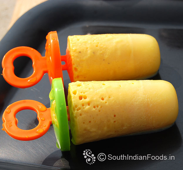 After ten hours de mould mango kulfi serve immediately.