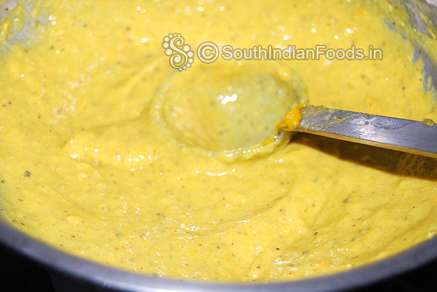 Mango kulfi mixture is ready.