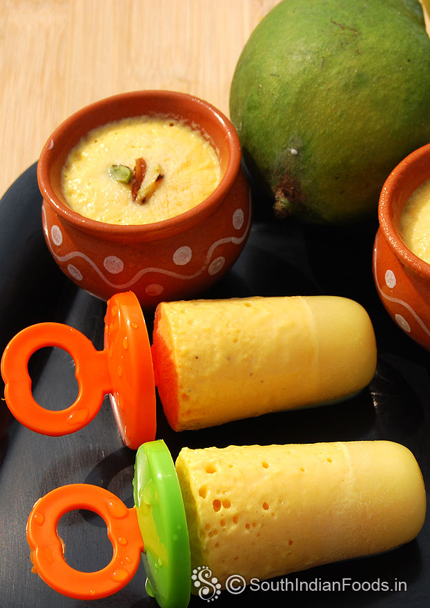 Mango kulfi with condensed milk