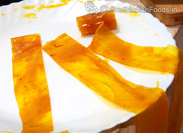 Fold mango papad & store in an airtight container use within one month