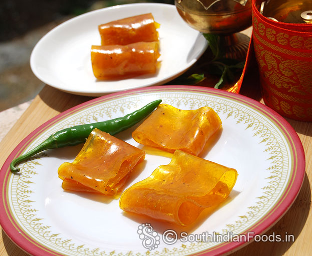 Delicious mango papad ready to serve