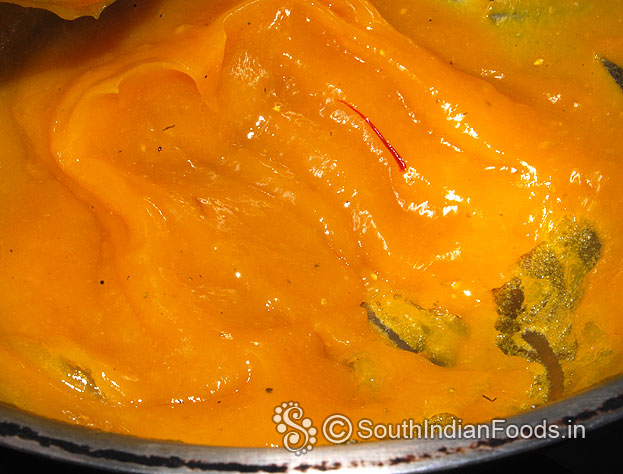 Heat pan add mango cubes