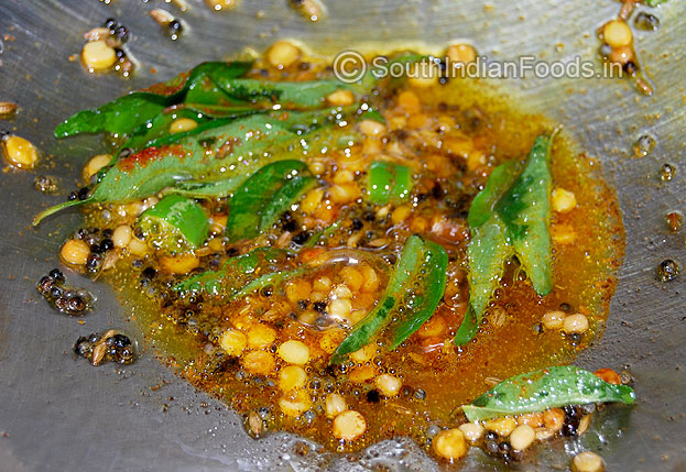 Add green chilli, curry leaves, asafetida, turmeric & red chilli powder. then add steamed balls, saute well