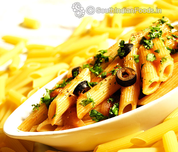 Olives in pasta