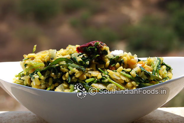 Methi leaves and moong dal sabzi