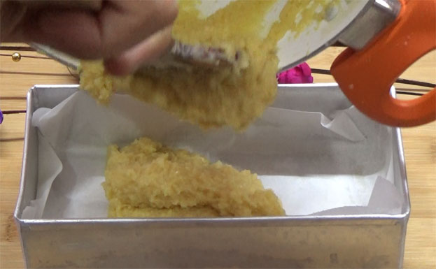 Pour into pan