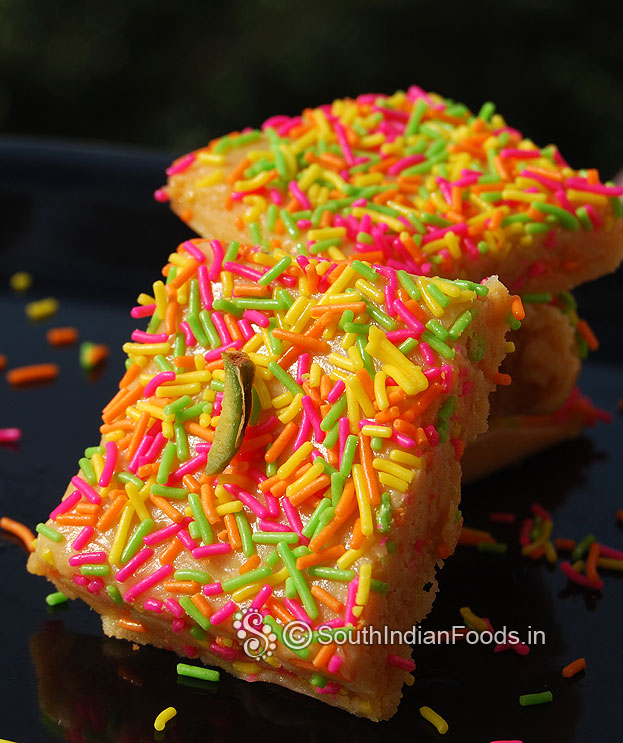 Rainbow vermicelli burfi