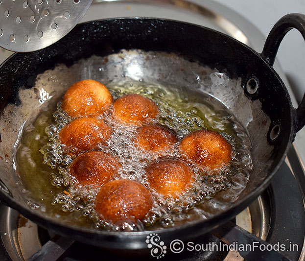 Perfect golden brown balls ready
